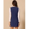 image:imageAllegra K Corduroy Overall Dress for Womens Fall Scoop Neck Sleeveless Button Down Casual Pinafore DressesDark Blue