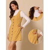 image:imageAllegra K Corduroy Overall Dress for Womens Fall Scoop Neck Sleeveless Button Down Casual Pinafore DressesDark Yellow