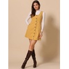 image:imageAllegra K Corduroy Overall Dress for Womens Fall Scoop Neck Sleeveless Button Down Casual Pinafore DressesDark Yellow