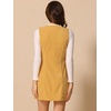 image:imageAllegra K Corduroy Overall Dress for Womens Fall Scoop Neck Sleeveless Button Down Casual Pinafore DressesDark Yellow