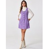 image:imageAllegra K Corduroy Overall Dress for Womens Fall Scoop Neck Sleeveless Button Down Casual Pinafore DressesLight Purple