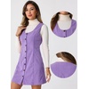 image:imageAllegra K Corduroy Overall Dress for Womens Fall Scoop Neck Sleeveless Button Down Casual Pinafore DressesLight Purple
