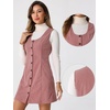 image:imageAllegra K Corduroy Overall Dress for Womens Fall Scoop Neck Sleeveless Button Down Casual Pinafore DressesPink