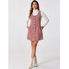 image:imageAllegra K Corduroy Overall Dress for Womens Fall Scoop Neck Sleeveless Button Down Casual Pinafore DressesPink
