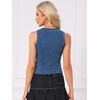 image:imageAllegra K Cropped Demin Vest for Womens V Neck Western Crop Jean Tops WaistcoatBlue