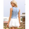 image:imageAllegra K Cropped Demin Vest for Womens V Neck Western Crop Jean Tops WaistcoatLight Blue