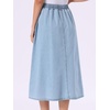image:imageAllegra K Denim Maxi Skirt for Women Elastic Waist Casual A Line Long Jean SkirtsLight Blue
