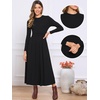image:imageAllegra K Long Sleeve Maxi Dress for Womens Casual Formal Spring ALine DressesBlack