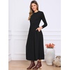 image:imageAllegra K Long Sleeve Maxi Dress for Womens Casual Formal Spring ALine DressesBlack