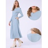image:imageAllegra K Long Sleeve Maxi Dress for Womens Casual Formal Spring ALine DressesBlue