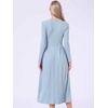 image:imageAllegra K Long Sleeve Maxi Dress for Womens Casual Formal Spring ALine DressesBlue