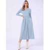 image:imageAllegra K Long Sleeve Maxi Dress for Womens Casual Formal Spring ALine DressesBlue