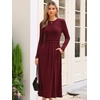 image:imageAllegra K Long Sleeve Maxi Dress for Womens Casual Formal Spring ALine DressesBurgundy