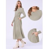 image:imageAllegra K Long Sleeve Maxi Dress for Womens Casual Formal Spring ALine DressesGrey Khaki