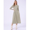 image:imageAllegra K Long Sleeve Maxi Dress for Womens Casual Formal Spring ALine DressesGrey Khaki