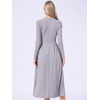image:imageAllegra K Long Sleeve Maxi Dress for Womens Casual Formal Spring ALine DressesLight Purple