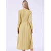 image:imageAllegra K Long Sleeve Maxi Dress for Womens Casual Formal Spring ALine DressesYellow