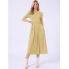 image:imageAllegra K Long Sleeve Maxi Dress for Womens Casual Formal Spring ALine DressesYellow
