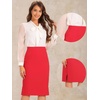 image:imageAllegra K Office Pencil Skirts for Women Dressy High Waist SkirtRed