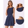 image:imageAllegra K Polka Dot Dress for Women Casual Summer Sleeveless Tank Dress Boat Neck Y2K Bubble DressesDark Blue