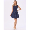 image:imageAllegra K Polka Dot Dress for Women Casual Summer Sleeveless Tank Dress Boat Neck Y2K Bubble DressesDark Blue
