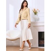 image:imageAllegra K Vintage Tweed Jacket for Womens Elegant Double Breasted Long Sleeve Cropped Blazers Dressy CasualApricot