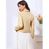image:imageAllegra K Vintage Tweed Jacket for Womens Elegant Double Breasted Long Sleeve Cropped Blazers Dressy CasualApricot