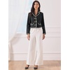 image:imageAllegra K Vintage Tweed Jacket for Womens Elegant Double Breasted Long Sleeve Cropped Blazers Dressy CasualBlack