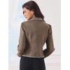 image:imageAllegra K Vintage Tweed Jacket for Womens Elegant Double Breasted Long Sleeve Cropped Blazers Dressy CasualBrown