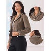 image:imageAllegra K Vintage Tweed Jacket for Womens Elegant Double Breasted Long Sleeve Cropped Blazers Dressy CasualBrown