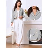 image:imageAllegra K Vintage Tweed Jacket for Womens Elegant Double Breasted Long Sleeve Cropped Blazers Dressy CasualGray
