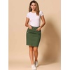 image:imageAllegra K Womens Basic Distressed High Waist Ripped Hem Washed Jeans Denim SkirtOlive Green