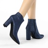 image:imageAllegra K Womens Chunky Heel Glitter Ankle Boots  Pointy Toe Wide Calf Side Zipper Heel 3 59 Inches Party Halloween days Christmas Days Dating EveningNavy Blue