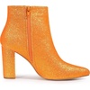 image:imageAllegra K Womens Chunky Heel Glitter Ankle Boots  Pointy Toe Wide Calf Side Zipper Heel 3 59 Inches Party Halloween days Christmas Days Dating EveningOrange