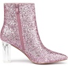 image:imageAllegra K Womens Chunky Heel Glitter Ankle Boots  Pointy Toe Wide Calf Side Zipper Heel 3 59 Inches Party Halloween days Christmas Days Dating EveningPink