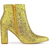 image:imageAllegra K Womens Chunky Heel Glitter Ankle Boots  Pointy Toe Wide Calf Side Zipper Heel 3 59 Inches Party Halloween days Christmas Days Dating EveningYellow Gold