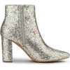 image:imageAllegra K Womens Chunky Heel Glitter Ankle Boots  Pointy Toe Wide Calf Side Zipper Heel 3 59 Inches Party Halloween days Christmas Days Dating EveningSilver