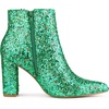 image:imageAllegra K Womens Chunky Heel Glitter Ankle Boots  Pointy Toe Wide Calf Side Zipper Heel 3 59 Inches Party Halloween days Christmas Days Dating EveningShamrock Green