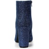 image:imageAllegra K Womens Chunky Heel Glitter Ankle Boots  Pointy Toe Wide Calf Side Zipper Heel 3 59 Inches Party Halloween days Christmas Days Dating EveningNavy Blue