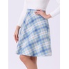 image:imageAllegra K Womens Plaids Vintage Tartan Elastic Waist Knee Length ALine SkirtBlue Beige