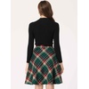 image:imageAllegra K Womens Plaids Vintage Tartan Elastic Waist Knee Length ALine SkirtGreen Red