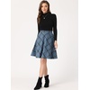 image:imageAllegra K Womens Plaids Vintage Tartan Elastic Waist Knee Length ALine SkirtGrey Blue