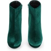 image:imageAllegra K Womens Platform Block Heels Faux Velvet Ankle Boots  Faux Velvet Round Toe Side Zipper Heel 43 Inches Party Halloween days Christmas Days Dating EveningGreen