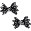 image:imageAllegra K 2 PCS Womens Bow Shoe Clips Rhinestone Satin Shoe Buckle Removable Decorative Clips for Heels FlatsBlackTwist