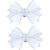 image:imageAllegra K 2 PCS Womens Bow Shoe Clips Rhinestone Satin Shoe Buckle Removable Decorative Clips for Heels FlatsWhiteTulle