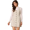 image:imageAllegra K Corduroy Overall Dress for Womens Fall Scoop Neck Sleeveless Button Down Casual Pinafore DressesBeige