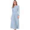 image:imageAllegra K Long Sleeve Maxi Dress for Womens Casual Formal Spring ALine DressesBlue