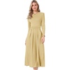 image:imageAllegra K Long Sleeve Maxi Dress for Womens Casual Formal Spring ALine DressesYellow