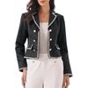 image:imageAllegra K Vintage Tweed Jacket for Womens Elegant Double Breasted Long Sleeve Cropped Blazers Dressy CasualBlack