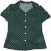 image:imageAllegra K Womens Polka Dots Short Sleeve Button Up Vintage 1950s BlouseDark Green